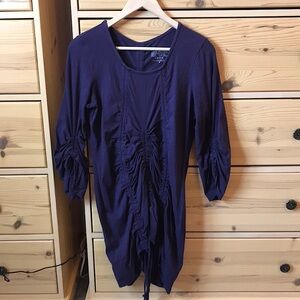 Neon Buddha Purple Ruched Drawstring Travel Tunic Size Medium